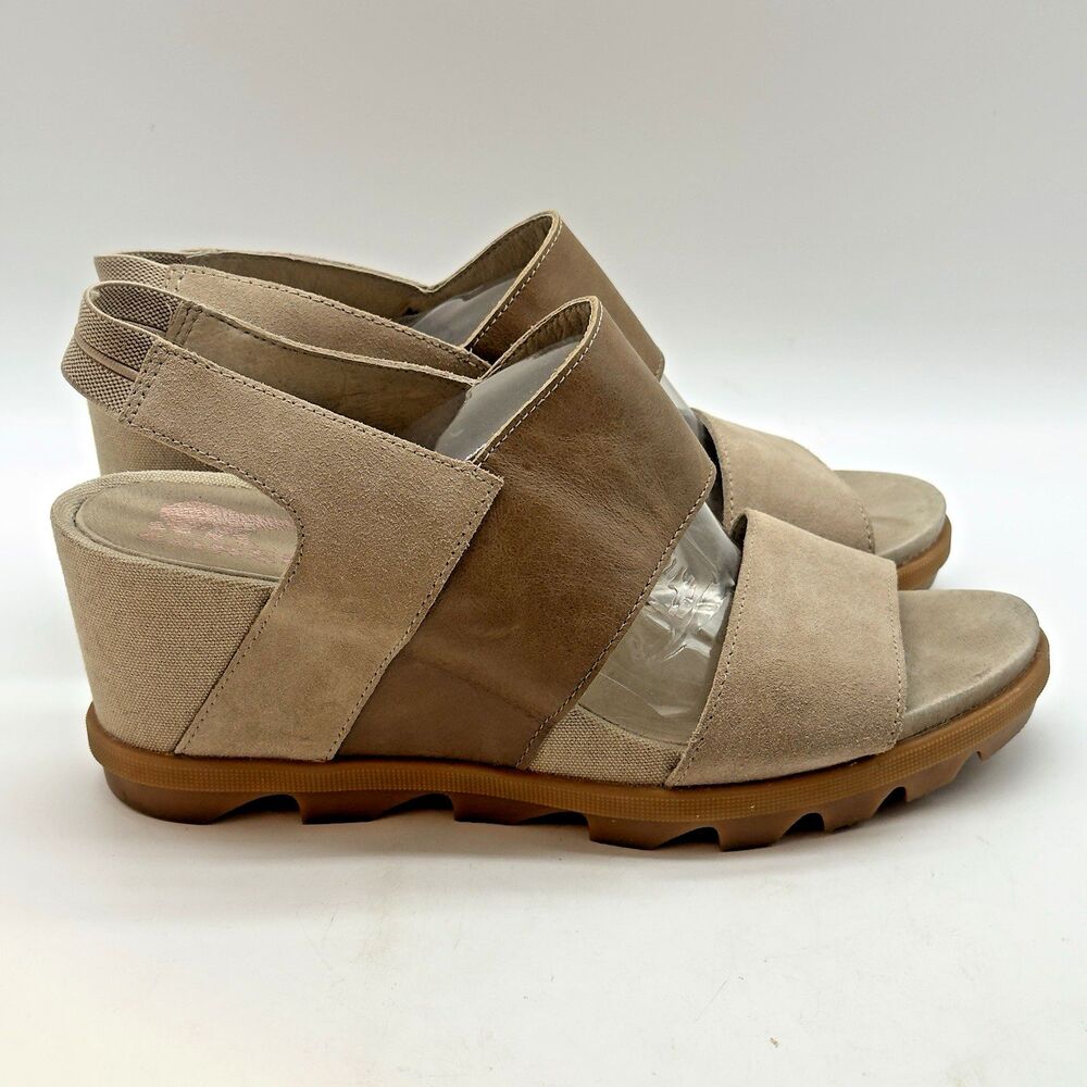 Sorel Joanie II Slingback Wedge Slip On Women's 11 Sandy Tan Sandals NL4138-251